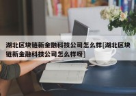 湖北区块链新金融科技公司怎么样[湖北区块链新金融科技公司怎么样呀]